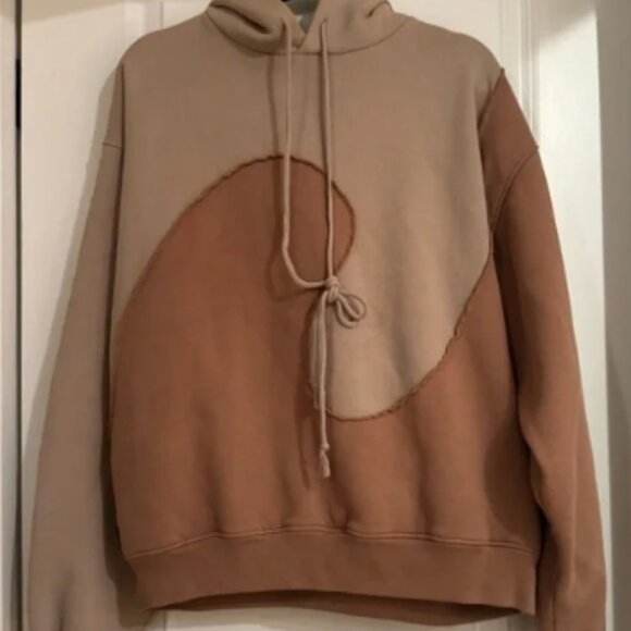 ERL wave Two-Tone Tan and Brown Hoodie - Picture 1 of 7